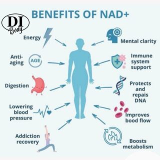 NOW AVAILABLE AT DI BODY!

Benefits of NAD+ Therapy
NAD+ (Nicotinamide Adenine Dinucleotide) is a powerful coenzyme found in every cell of your body. As we age, our NAD+ levels naturally decline—impacting energy, focus, and overall wellness. NAD+ therapy helps replenish these levels, offering a wide range of benefits:

✨ Boosts Energy – Feel more energized by supporting your body’s natural cellular power source.
🧠 Enhances Mental Clarity – Improve focus, memory, and brain function.
💪 Supports Muscle Recovery – Speeds up physical recovery and enhances performance.
💖 Promotes Healthy Aging – Aids in cellular repair and regeneration.
😊 Improves Mood & Reduces Stress – Supports healthy brain chemistry and emotional balance.
🔥 Accelerates Metabolism – Helps regulate metabolic function for better weight management.
🚫 Aids in Detox & Addiction Recovery – Reduces withdrawal symptoms and supports brain healing.

#dibody #davisislandsmedspa #davisislandslife #nad #nadtherapy #antiaging #feelbetterlivebetter #energyboost